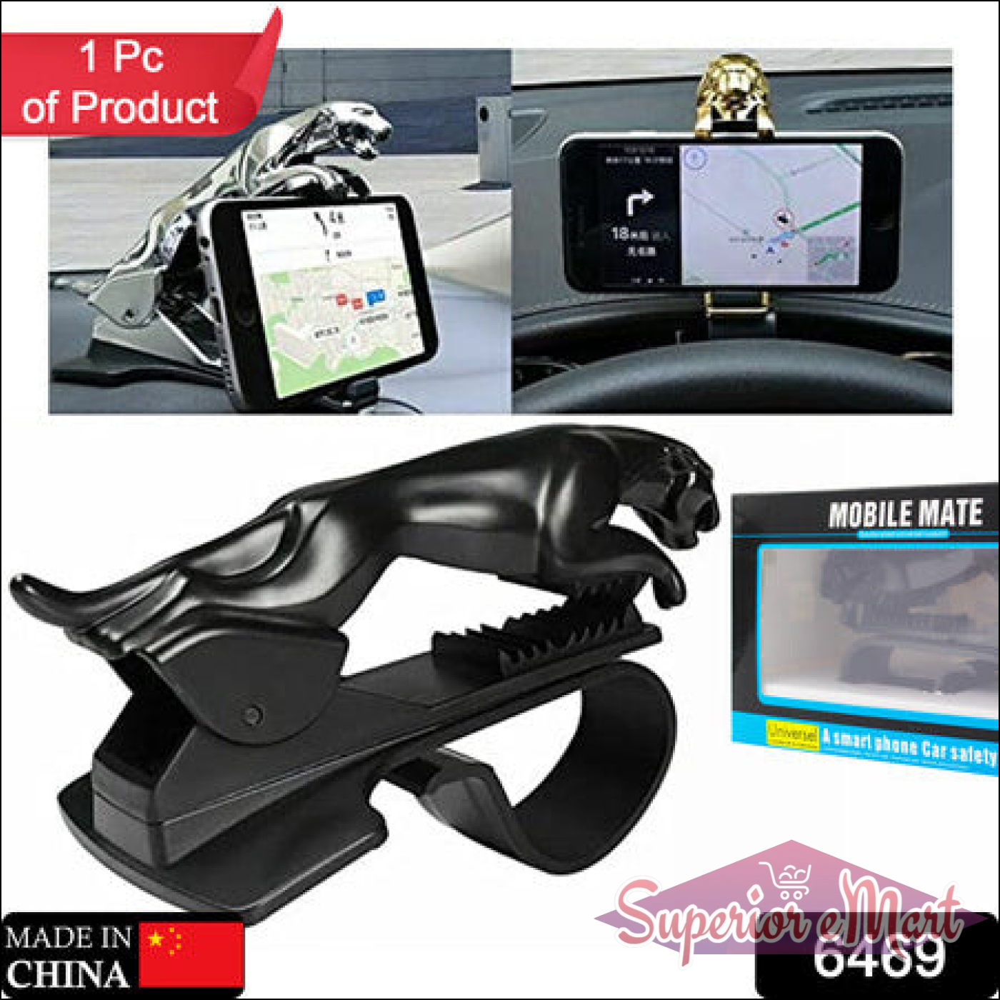 Jaguar Leopard Car Phone Holder with Stylish Design for Secure Smartphone Placement