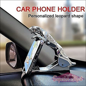 Jaguar leopard car phone holder in a sleek design for easy access while driving