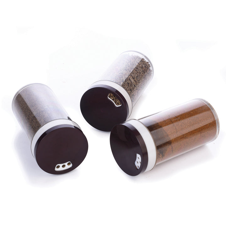 12-jar spice organizer with clear containers and black lids for easy access and storage of spices