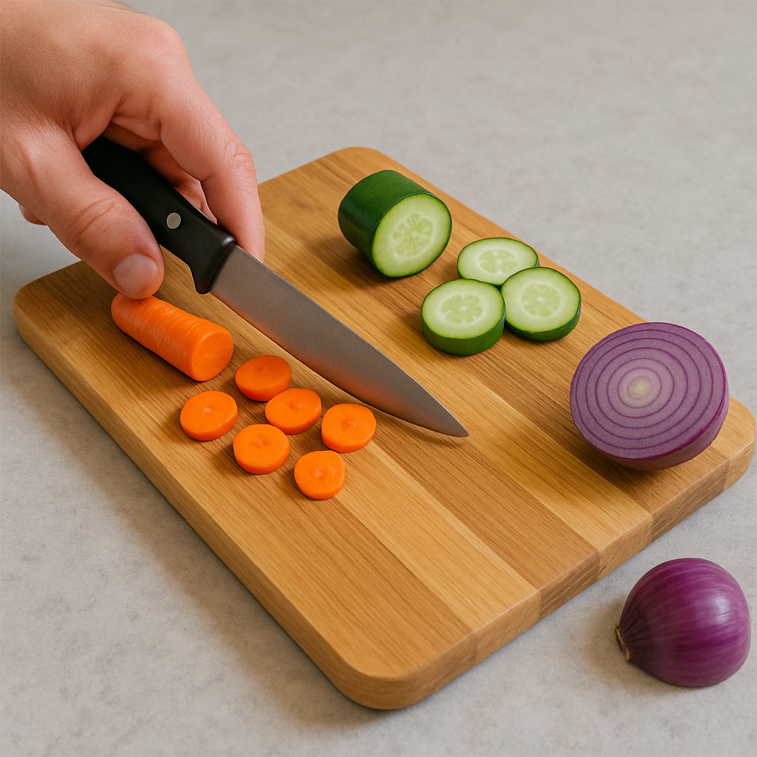 Large Stainless Steel Cutting Board With Wooden Back (1 Pc)
