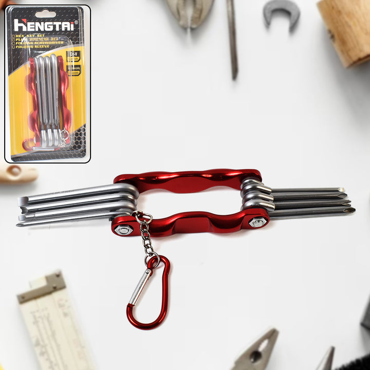 Superior eMart 8 in 1 bike wrench set with multi-tools and keychain for easy access
