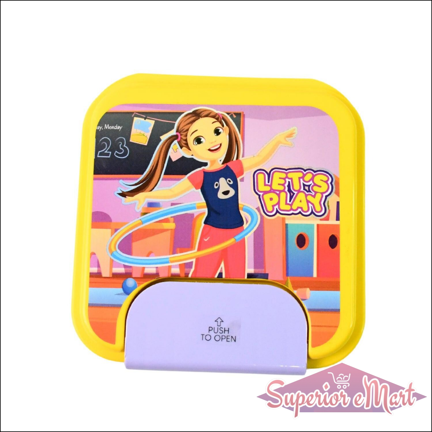 Kids Lunch Box Set With Small Inner Container Spoon Fork (1 Pc) - Superior eMart