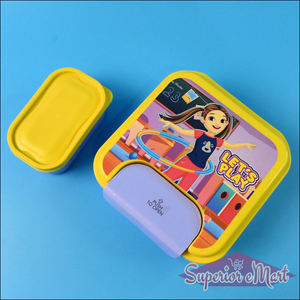 Kids Lunch Box Set With Small Inner Container Spoon Fork (1 Pc) - Superior eMart