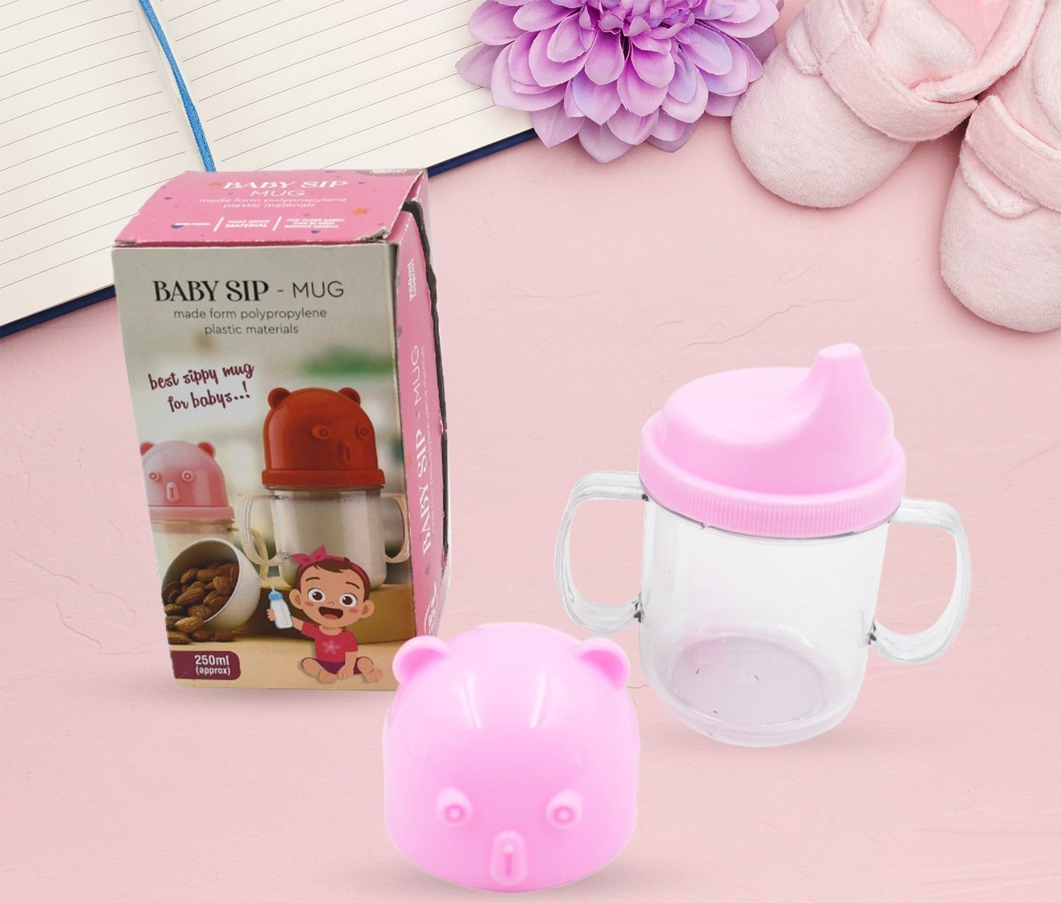 Lightweight kids mug with a cute bear lid for easy sipping and spill-proof design