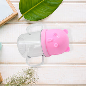 Superior eMart lightweight kids mug in pink with bear design and easy-grip handles for toddlers
