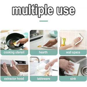 Multiple use kitchen cleaning wipes for cooking utensils, sinks, and various surfaces