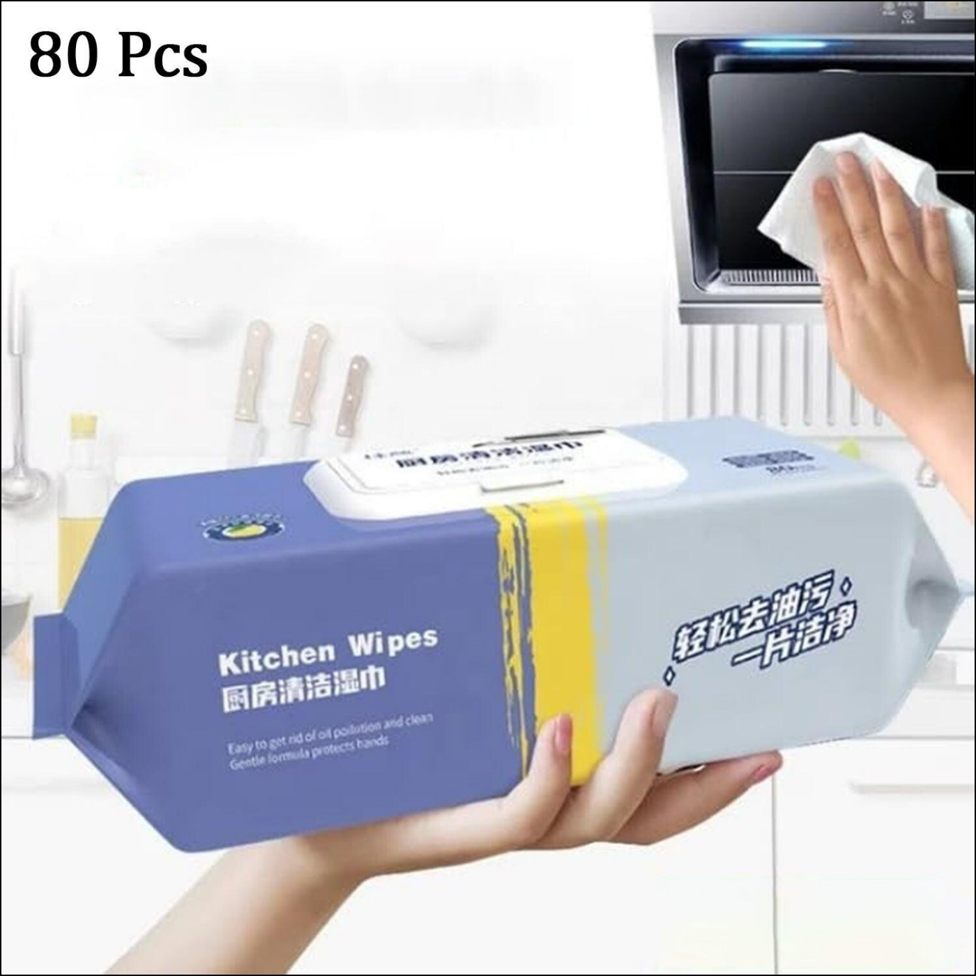 Superior eMart kitchen cleaning wipes pack of 80 with easy pull tab for effective kitchen cleaning