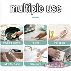 Multiple use kitchen cleaning wipes for cooking utensils, sinks, and various surfaces