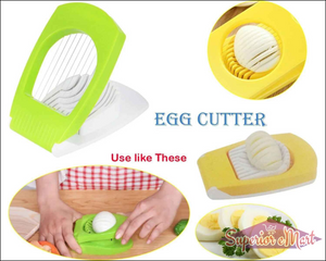 Colorful kitchen egg slicer for perfectly sliced hard-boiled eggs with easy-to-use design