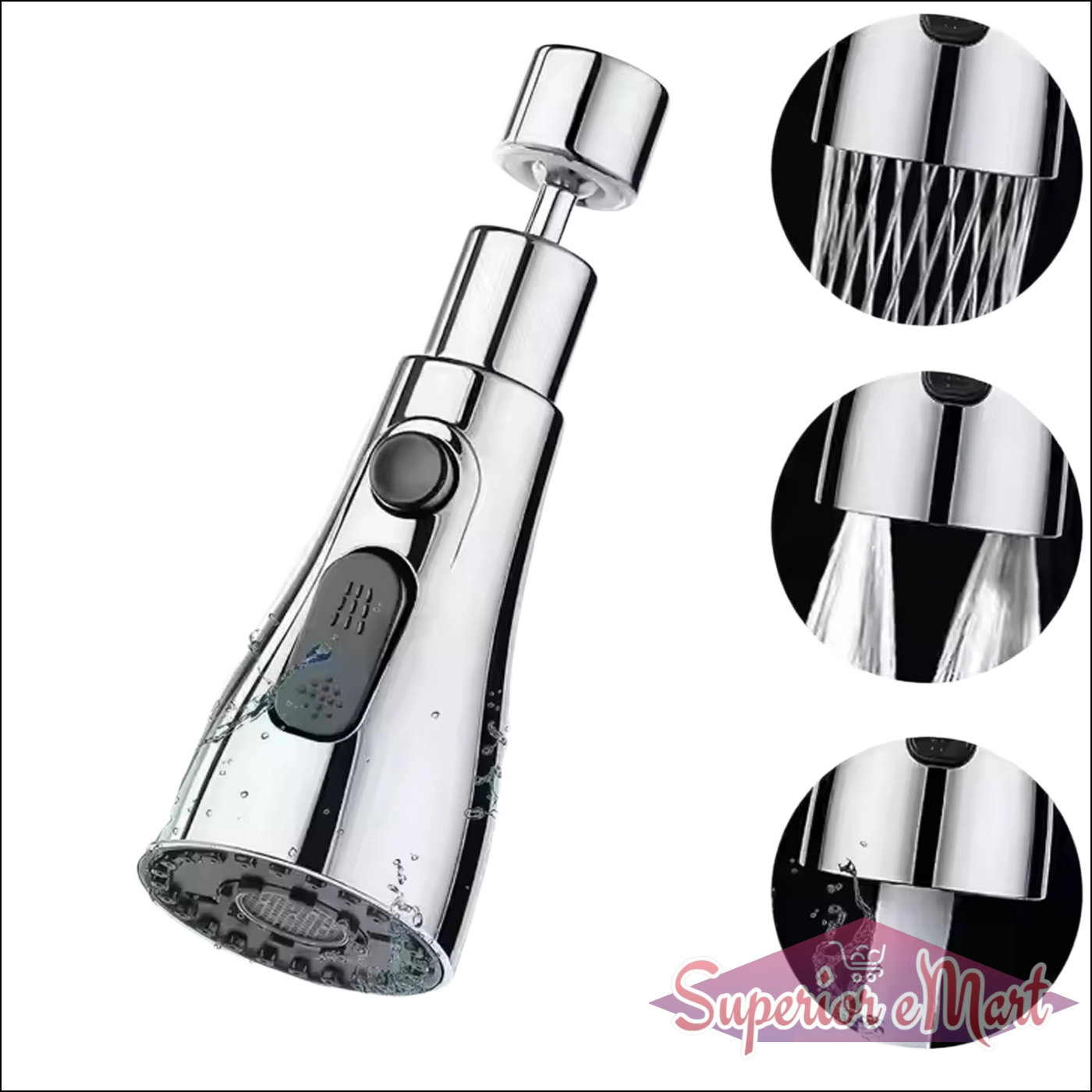 Kitchen Faucet 3-function Pull Down Sink Sprayer (1 Pc) - Superior eMart