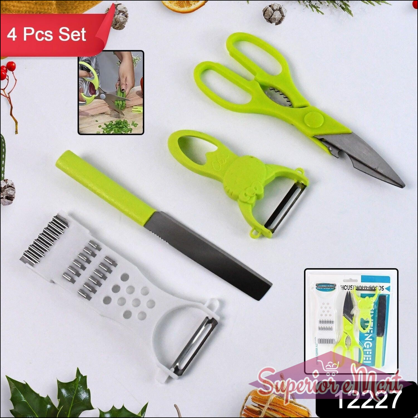 Kitchen Knife and Grater Combo 4-Pc Set - Superior eMart