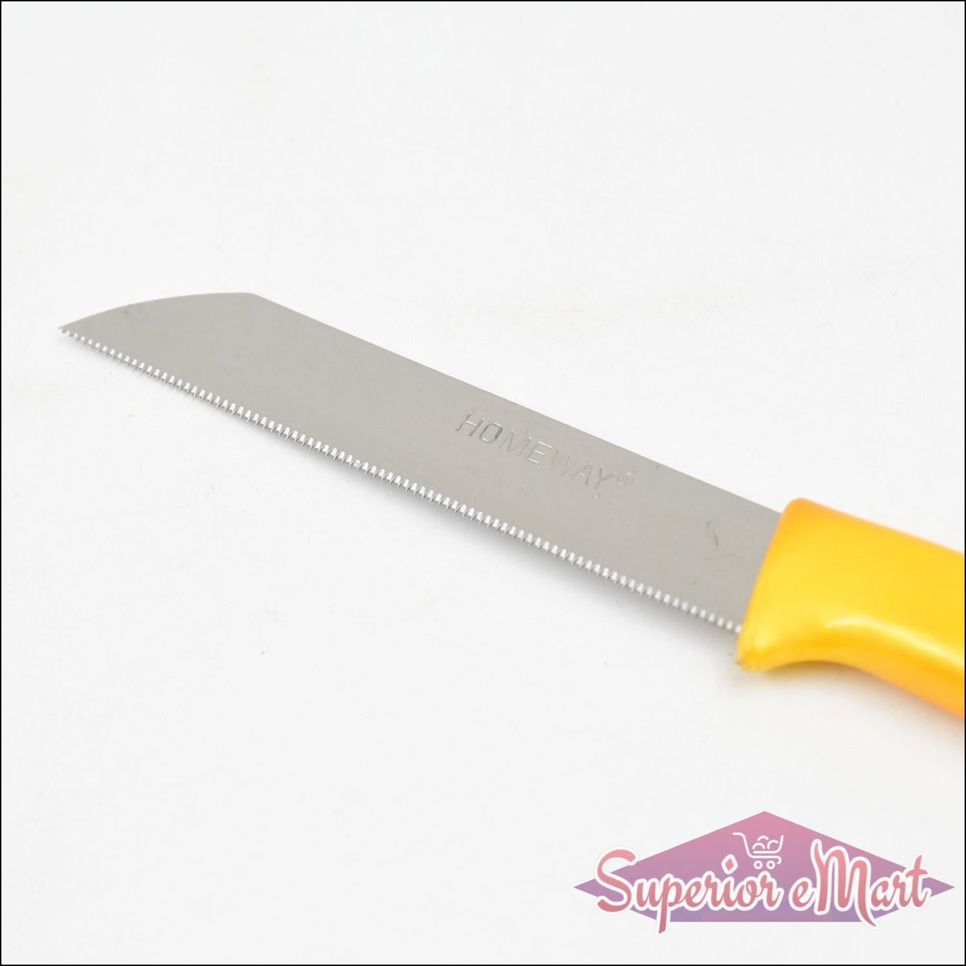 Superior eMart Stainless Steel Kitchen Knife with a Yellow Handle for Precision Cutting