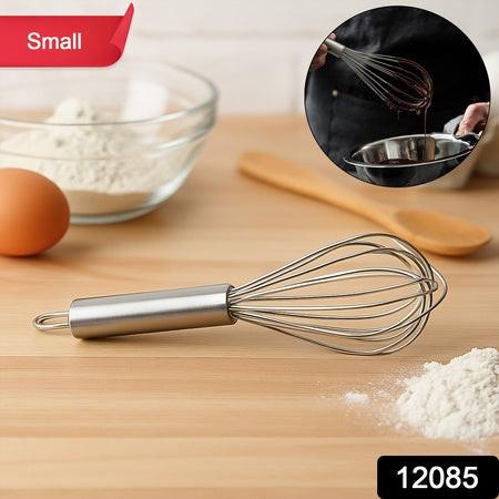 Small stainless steel balloon whisk for effortless mixing and whisking in home cooking and baking
