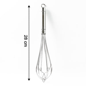 Superior eMart stainless steel hand whisk, 28 cm long, perfect for whisking eggs and mixing ingredients