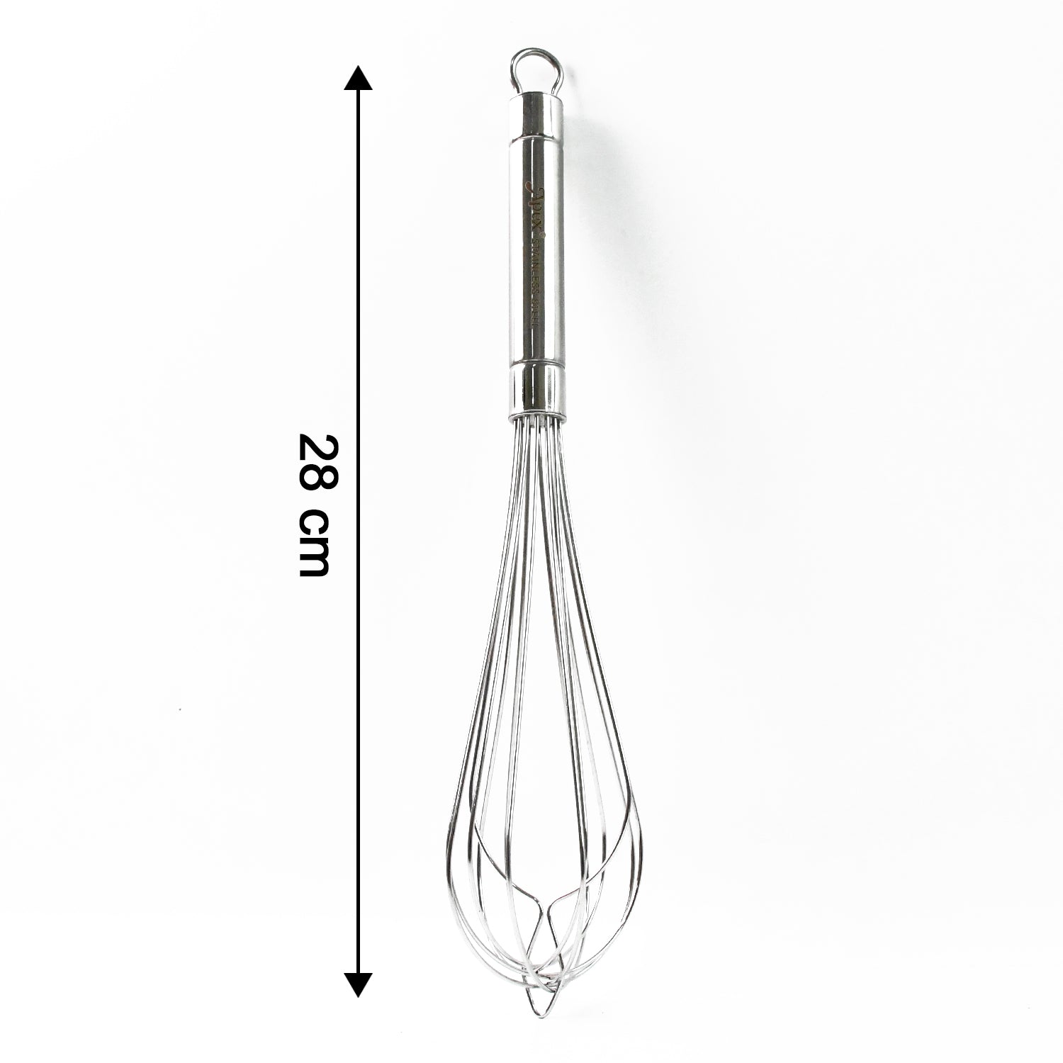 Superior eMart stainless steel hand whisk, 28 cm long, perfect for whisking eggs and mixing ingredients