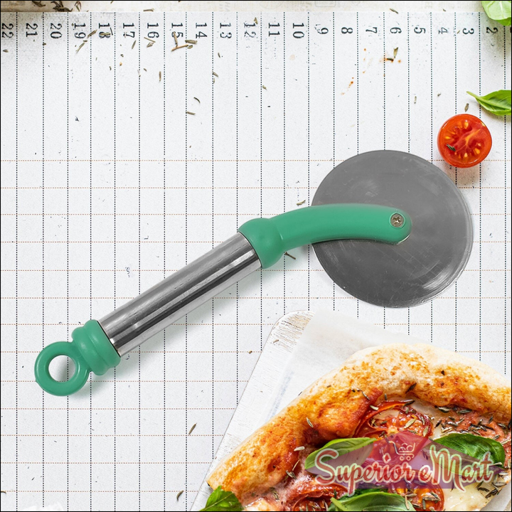 Superior eMart stainless steel pizza cutter with ergonomic handle for easy slicing and serving