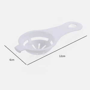 White egg yolk separator kitchen tool with a 12cm diameter for easy yolk separation