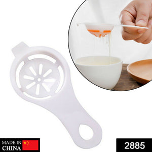 White egg yolk separator kitchen tool for easy separation of egg yolks from whites in cooking