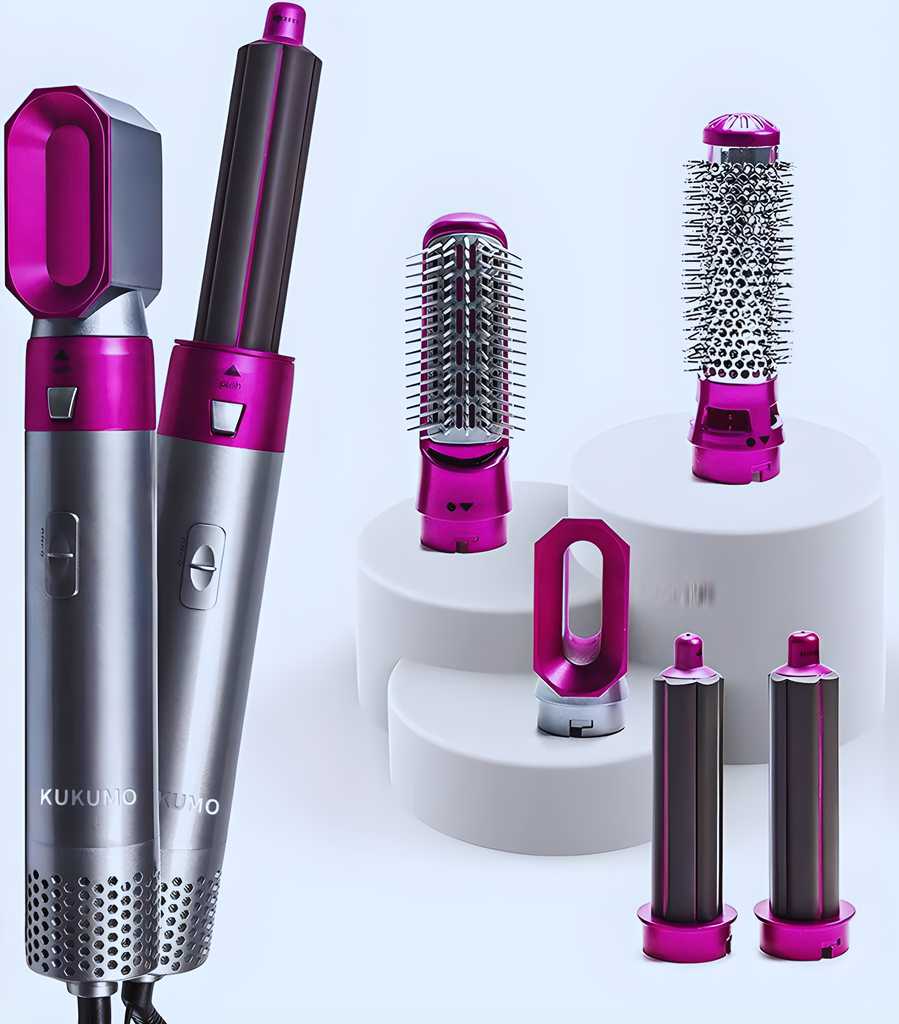 9fb571-f2 5 in 1 Multifunctional Hair Dryer with interchangeable styling attachments for versatile hair looks