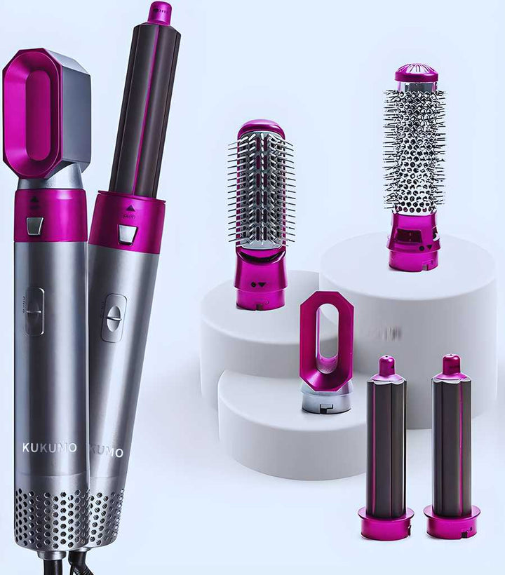 9fb571-f2 5 in 1 Multifunctional Hair Dryer with interchangeable styling attachments for versatile hair looks