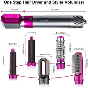 5 in 1 Multifunctional Hair Dryer with interchangeable styling attachments for versatile hair styling