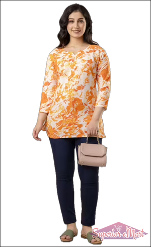 Kurti For Women - Orange.