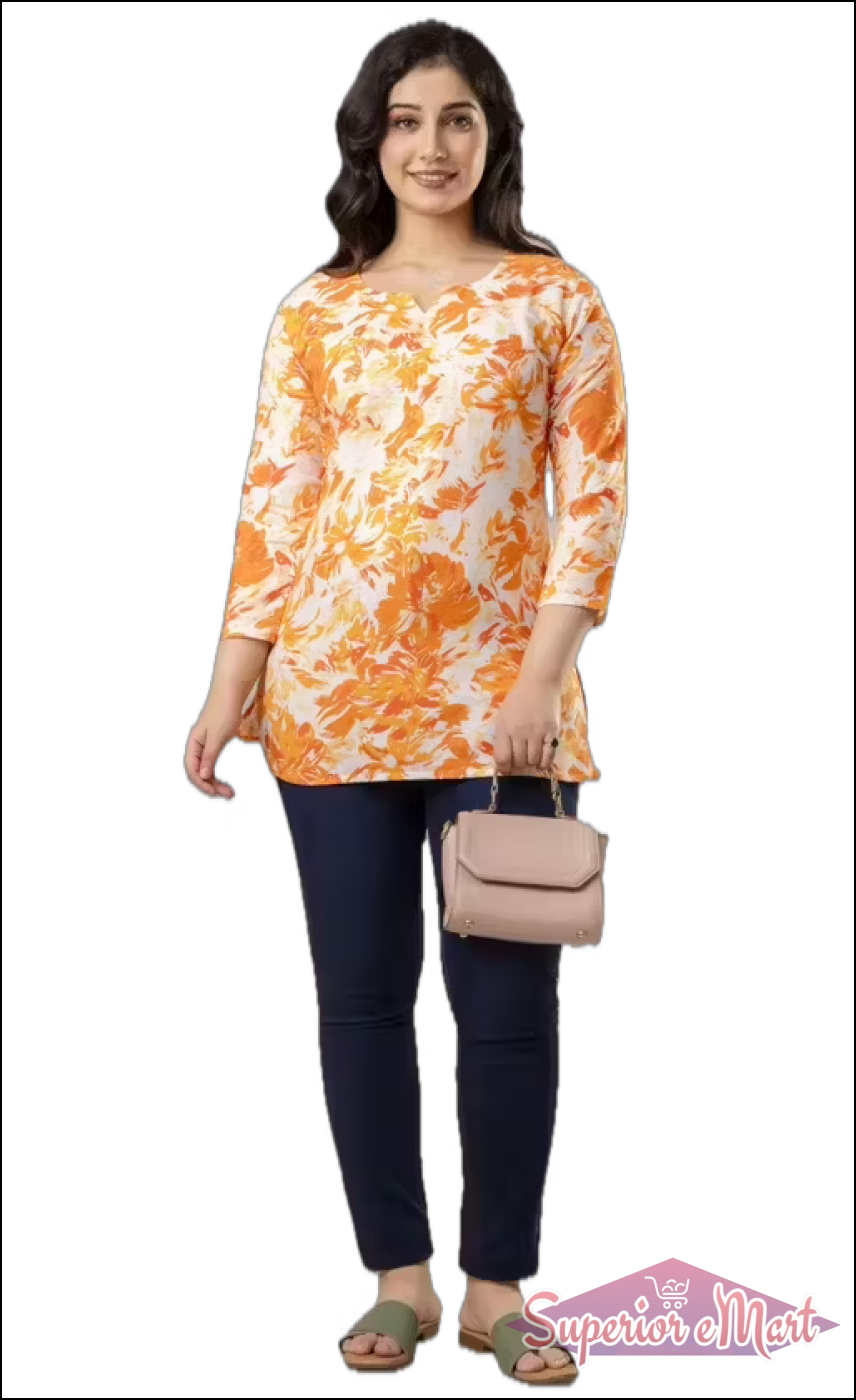 Kurti For Women - Orange.