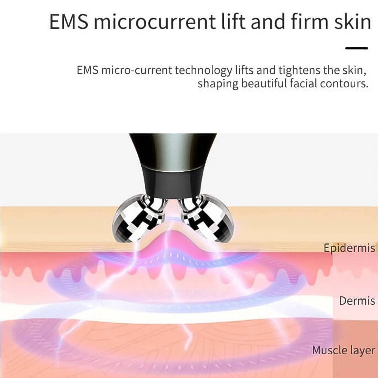 Microcurrent- Facial- Device Micro Current Face Massager Roller (1 Pc) - Superior eMart