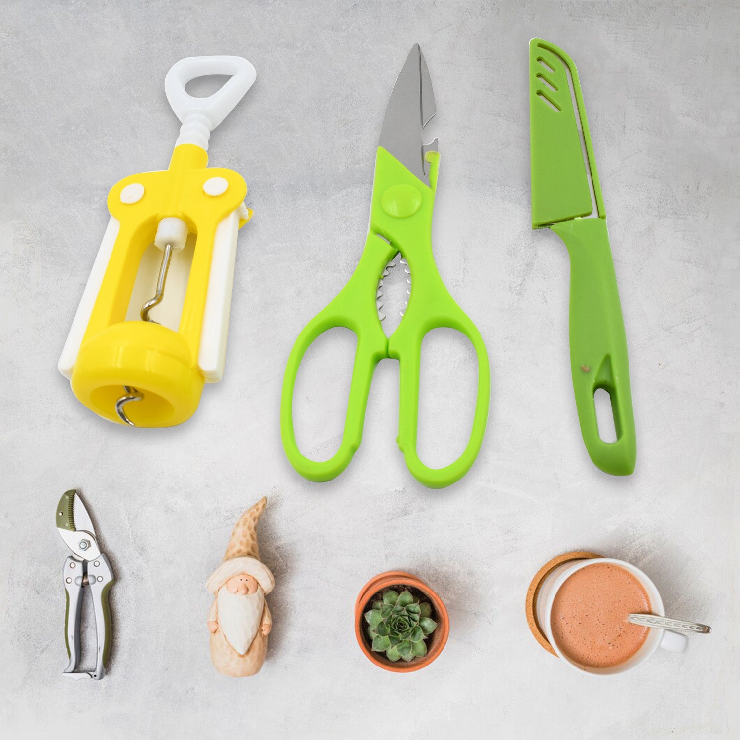 Multifunction Kitchen Tools Stainless Steel And Plastic Kitchen Knife And Scissor