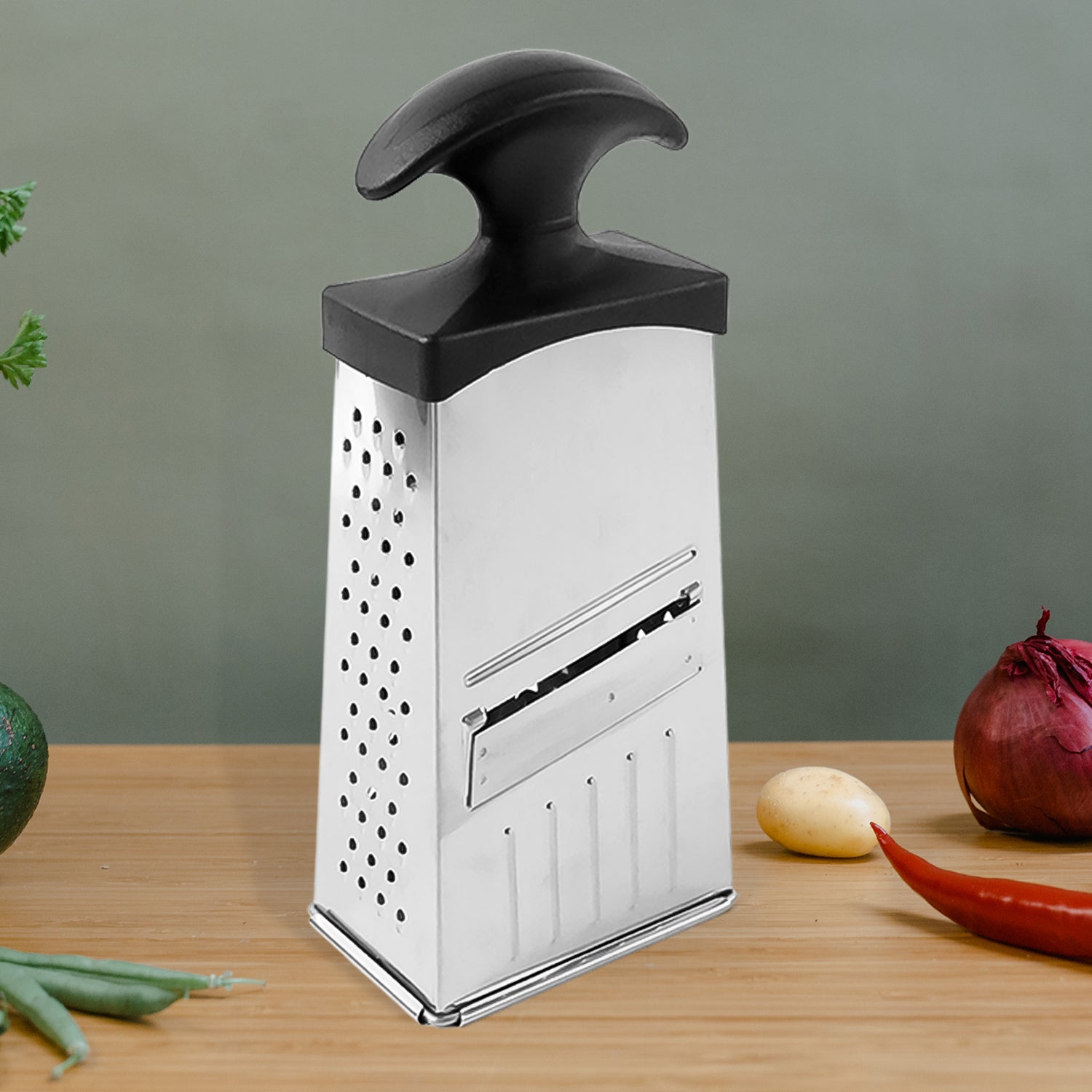 Classic 4-in-1 Stainless Steel Grater Slicer With Handle