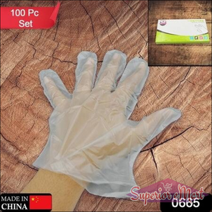 Large Size Transparent Disposable Clear Hand Gloves For Home, Kitchen, Hotels, Hospitals, Clinics, Beauty Parlor, Saloons (100 Pcs) - Superior eMart