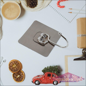 Large stainless steel wall hook designed for durability and stylish organization in home and kitchen spaces