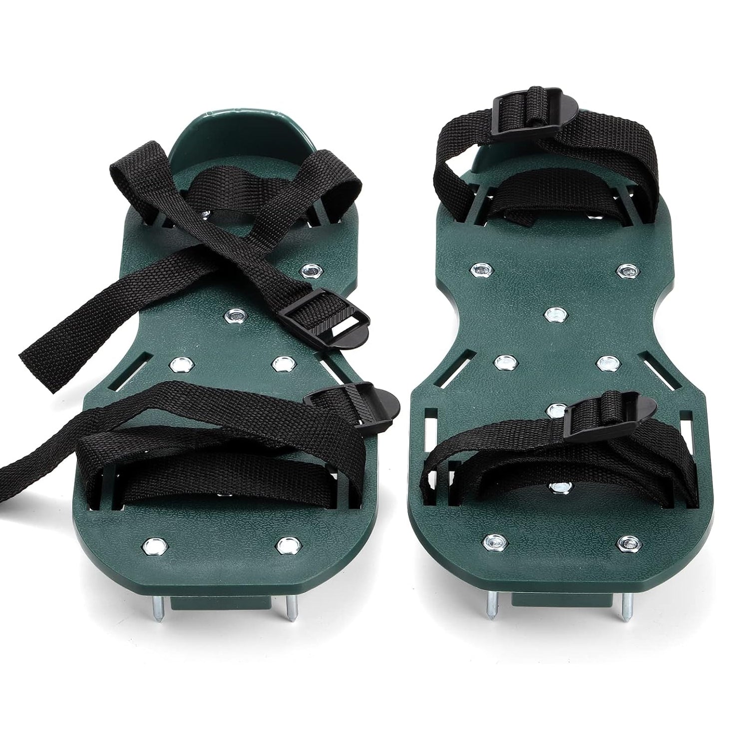 Lawn aerator sandals with adjustable straps for effective lawn care and soil aeration