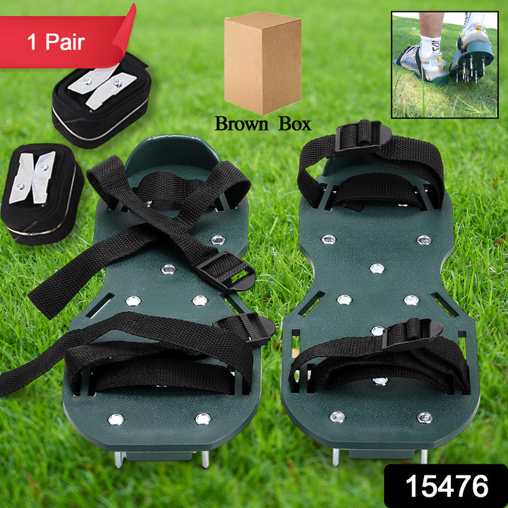 Lawn aerator sandals by Superior eMart with adjustable straps for easy garden use