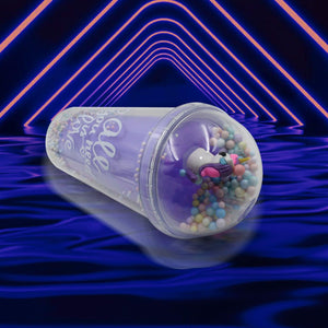 LED glow sipper bottle for kids in purple with colorful balls inside for fun hydration