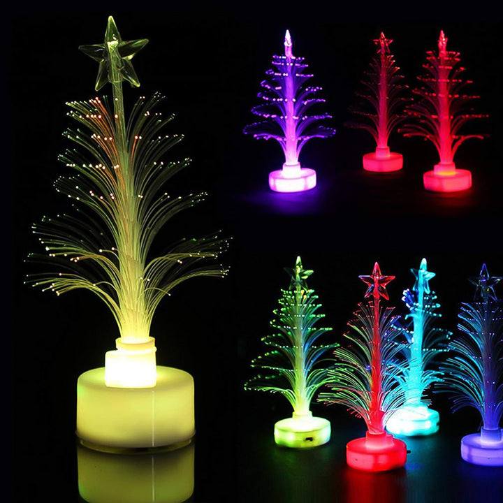 Colorful LED tree candlelight decoration featuring a star topper and glowing branches for festive ambiance