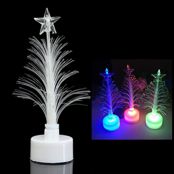 LED tree candlelight decoration in three colors with star-shaped top for festive home decor