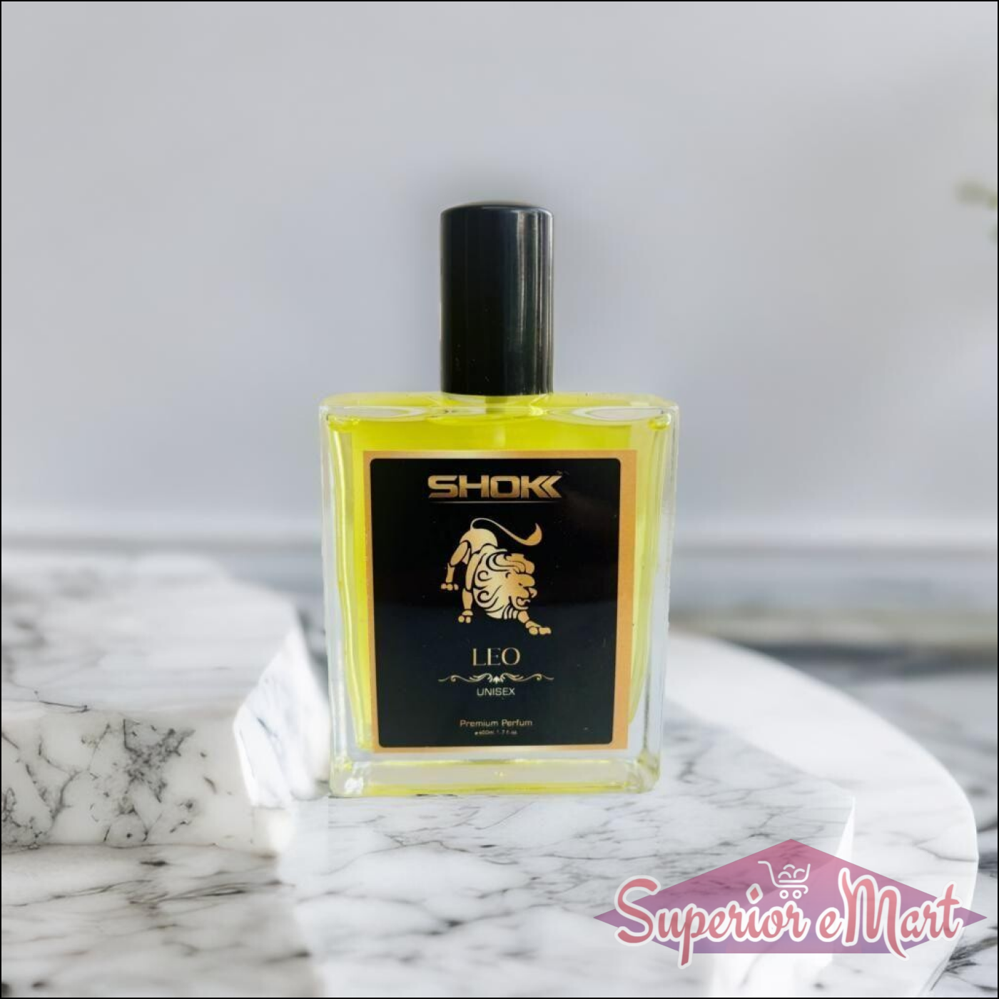 Leo zodiac unisex perfume 50ml in a stylish bottle on a marble surface for zodiac lovers