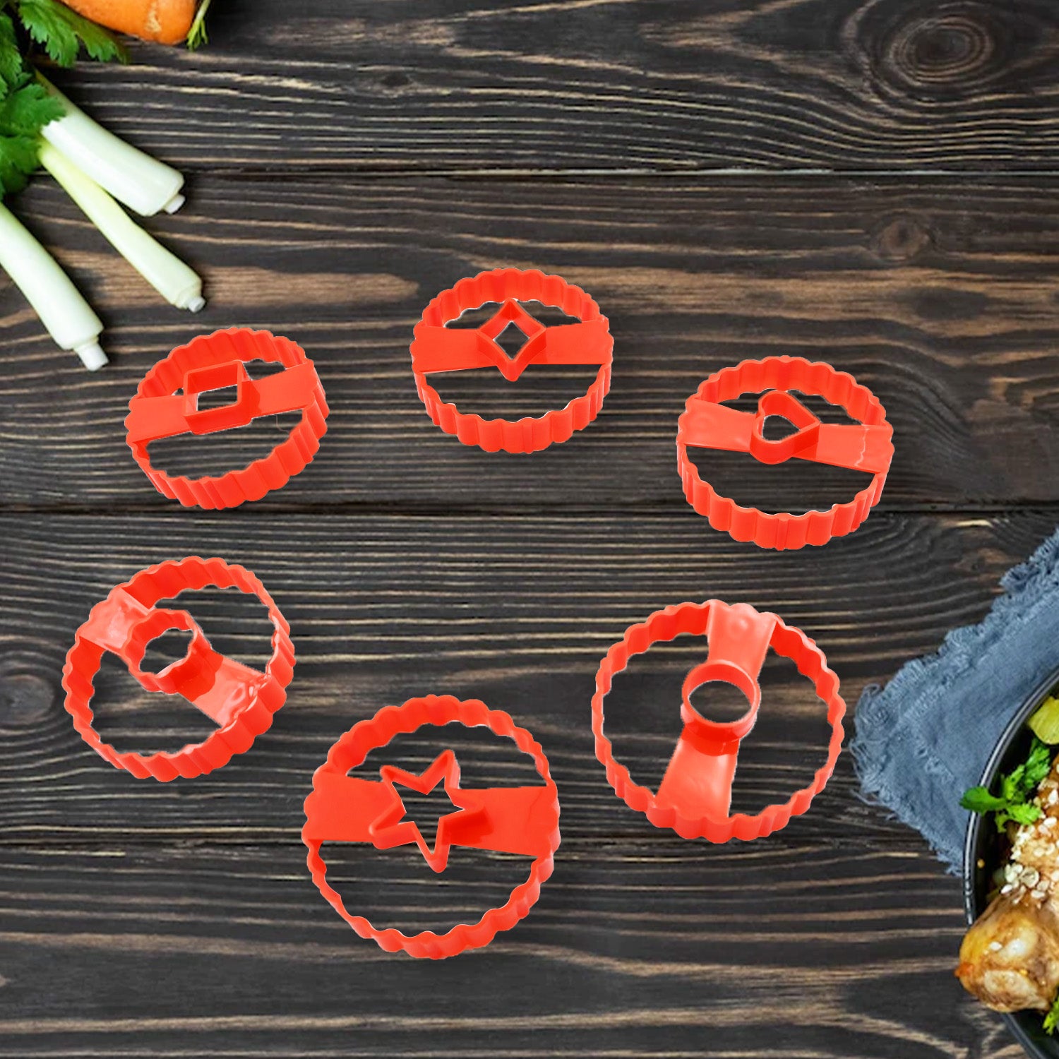 Cookie Cutter Set - Plastic Biscuit Cutting Tools for DIY Baking & Cake Decoration (6-Piece)