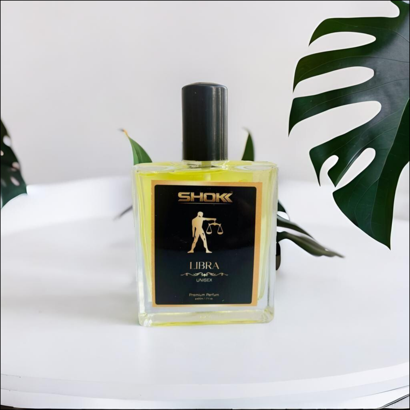 Libra Zodiac Unisex Perfume 50ml in elegant bottle with a bold black label and green accents
