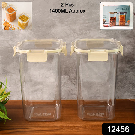 Press N Lock Airtight Kitchen Storage Container Set (2pc1400ml)