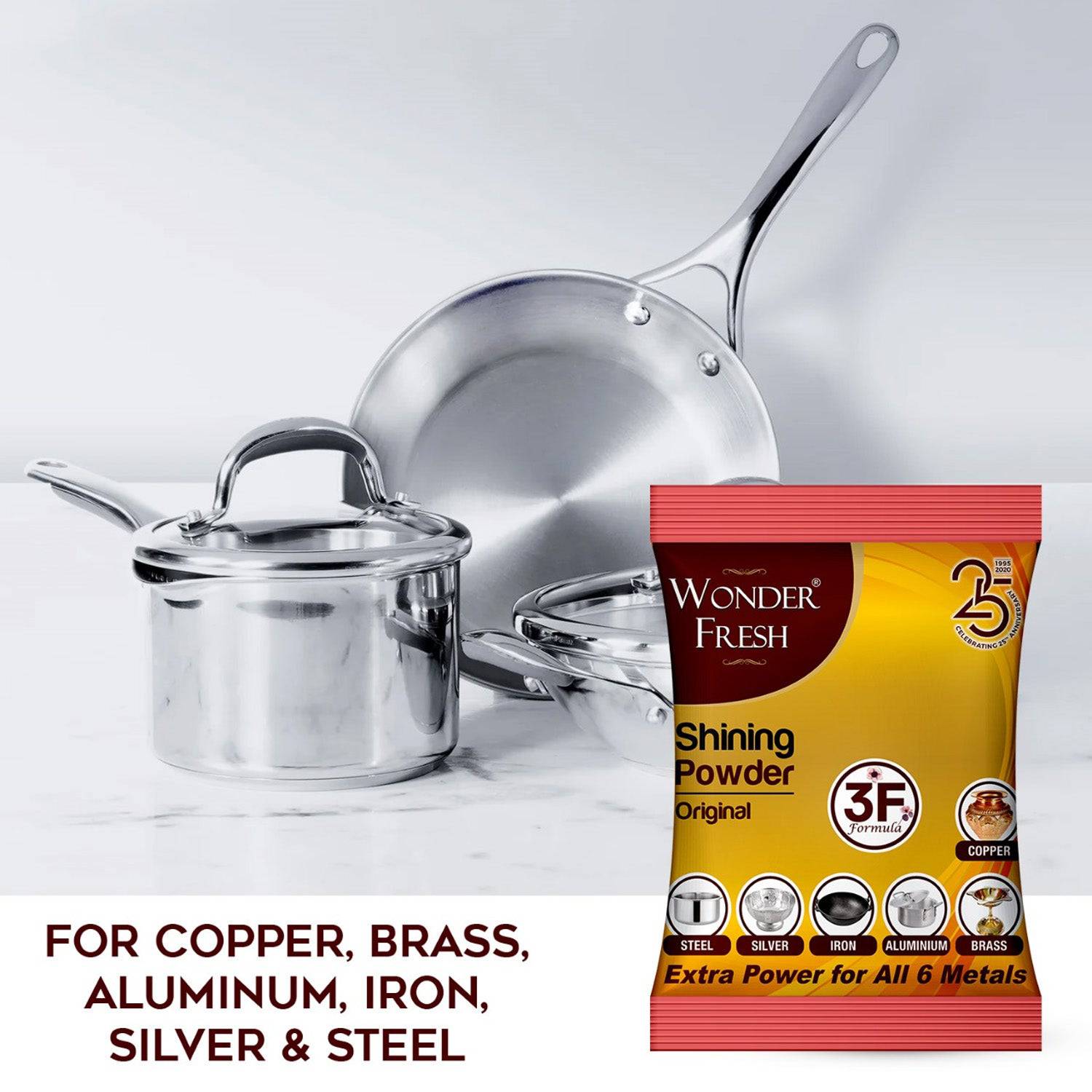 Shining Powder Cleans And Polishes Copper Brass Silver Aluminum Iron And Steel Removes Tarnish And Oxidation (200 Gm) - Superior eMart