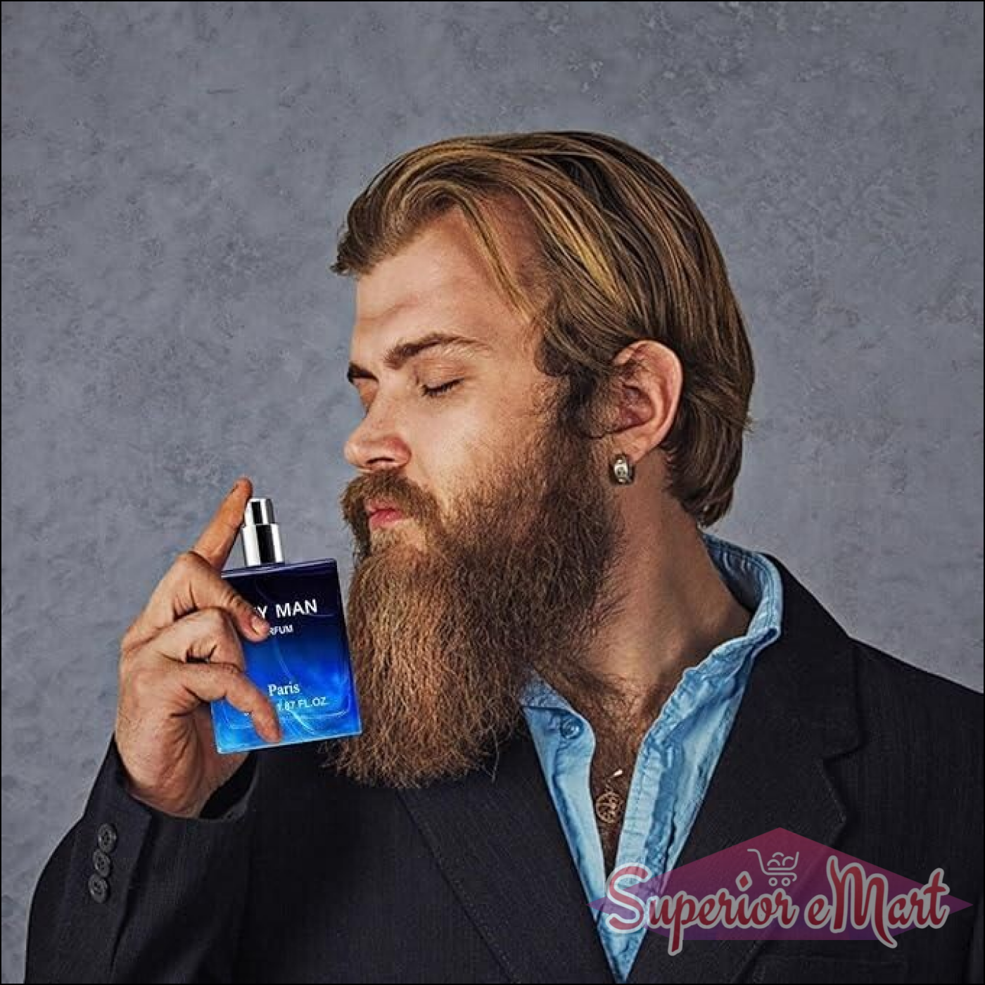 Man applying long-lasting cologne for men from Superior eMart, showcasing sophistication and style