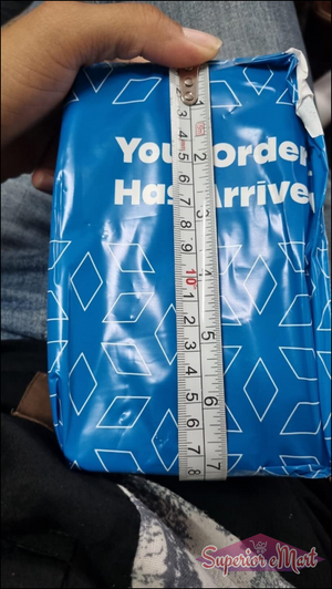 Superior eMart long-lasting cologne for men package measured with a ruler for delivery confirmation