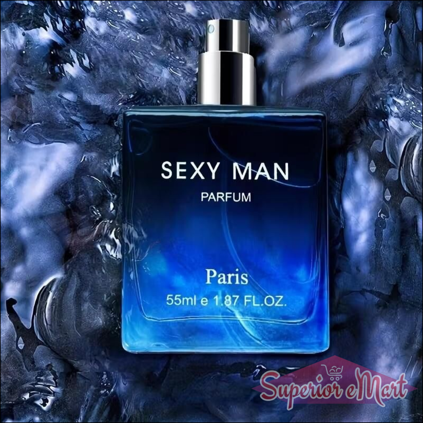 Sexy Man Perfume in Blue Bottle, 55ml, a long-lasting cologne for men by Superior eMart