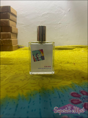 LQP on For Her pheromone perfume for women 50 ml in a stylish glass bottle
