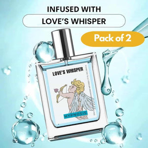 Love's Whisper Perfume in a clear bottle, infused for a refreshing scent, pack of 2 for fragrance lovers