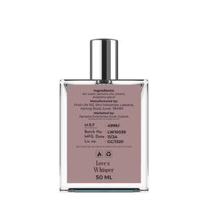 Love's Whisper perfume 100 ml pack of 2 with elegant bottle design and notes detailed on the back