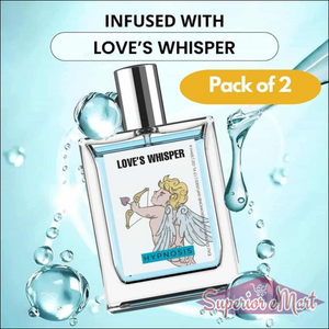 Love's Whisper Perfume in a clear bottle, infused for a refreshing scent, pack of 2 for fragrance lovers