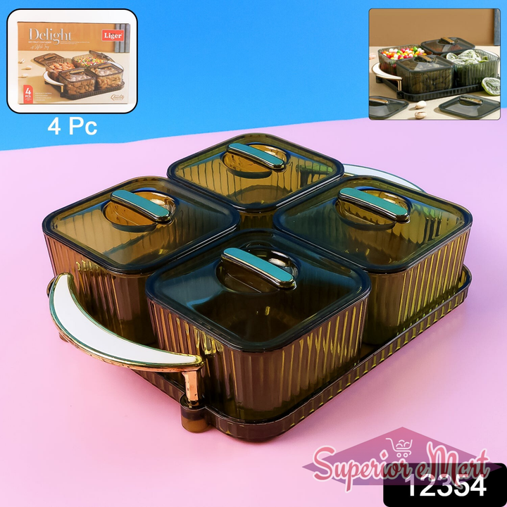 Luxury Delight 4-piece Dryfruit Storage Box (1 Set)